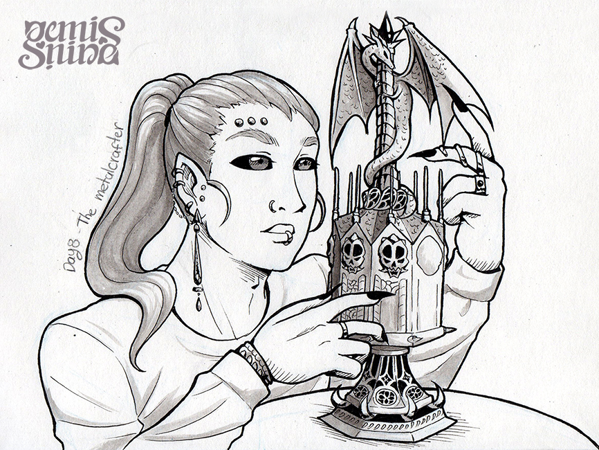 Inktober Day8 - The metal crafter