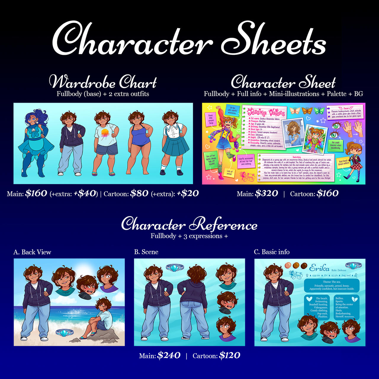 Deviantart Character Chart Character Sheet Commissions by Geminine-nyan on DeviantArt