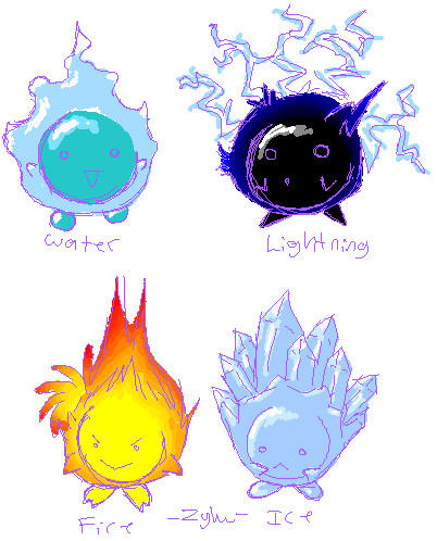 Elemental chibis by Killer-Beast on DeviantArt