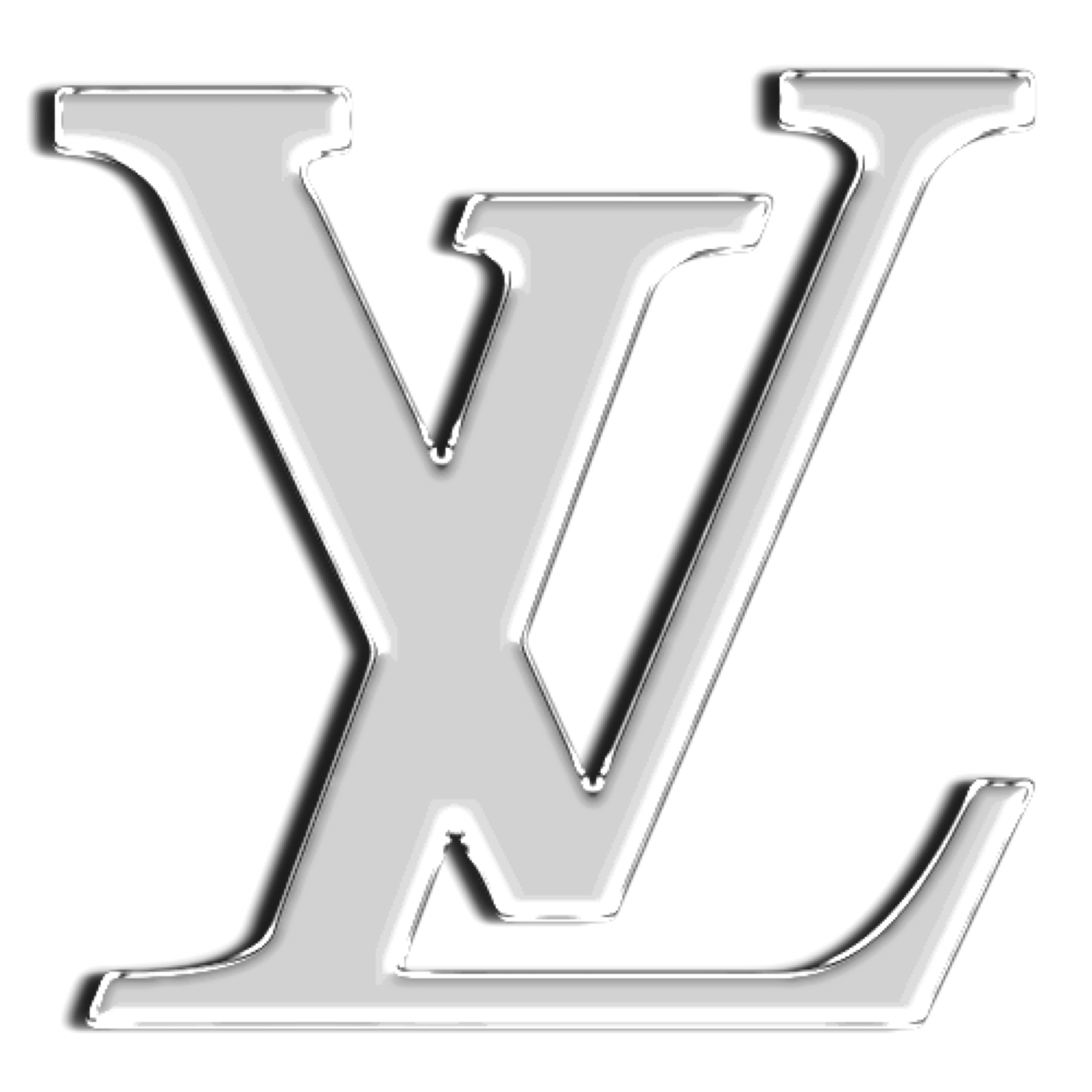 Louis Vuitton Big Silver Logo And Monogram In Black Background Two