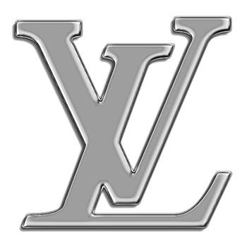 Silver Louis Vuitton Logo