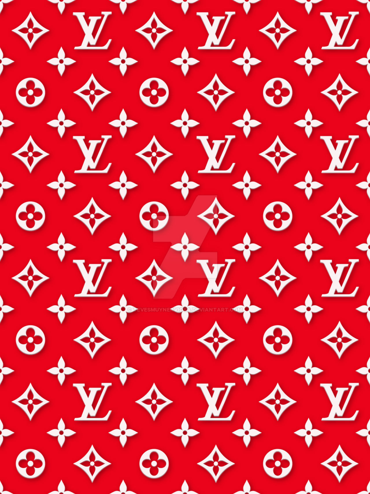 Supreme x Louis Vuitton Red Wallpapers for iPhone - Wallpapers Clan