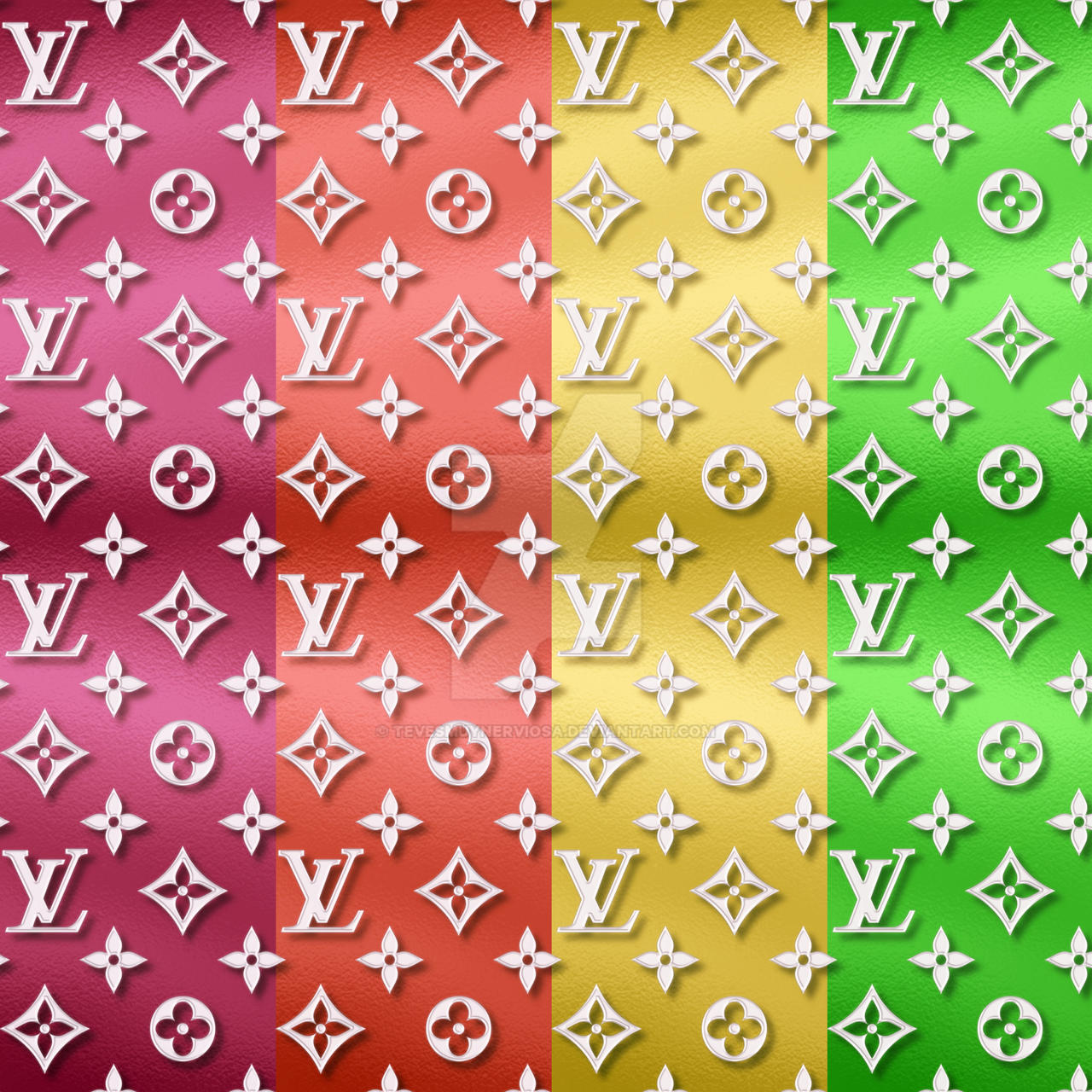 LV gold/rainbow Logo Stickers