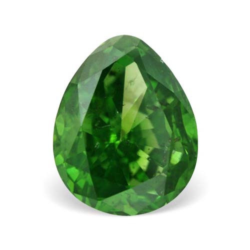 Diamondzul 0.65 ct Green color Pear diamond