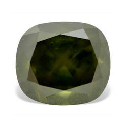 Diamondzul 2.00 ct Green color Cushion diamond