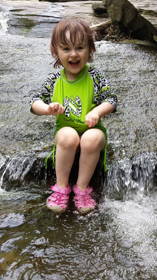 sitting in a waterfall