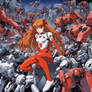Asuka Langley from neon Genesis evangelion as supe