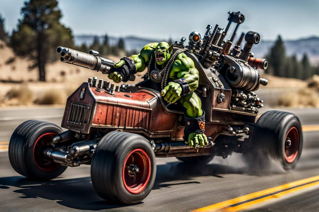 Warhammer orks racing cars with big engines and gu by marcoasalazarm on ...