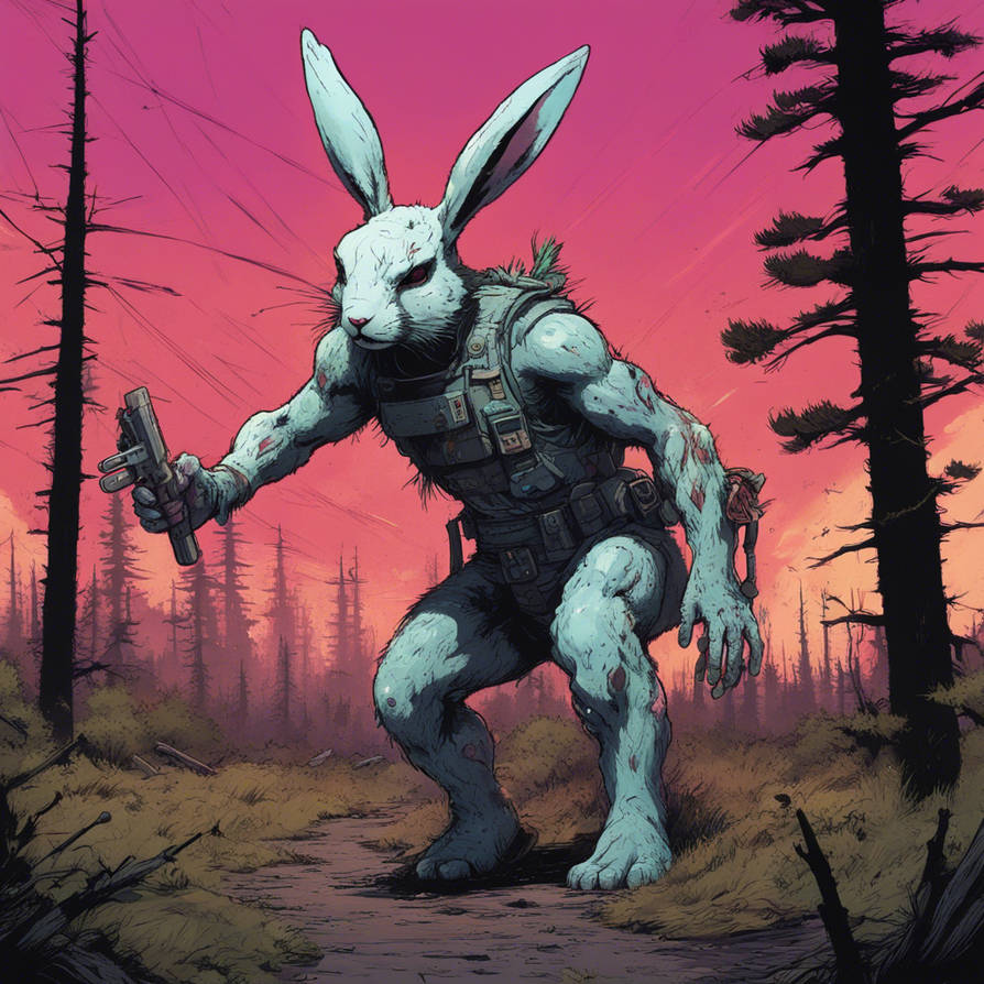 Giant Easter bunny mutant marching on postapocalyp by marcoasalazarm on ...