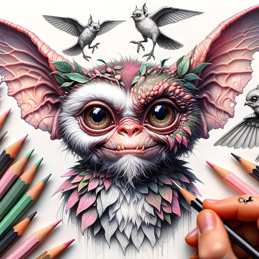 Gremlin Child Beautiful drawing of a face of a gremlin child by unicorngraphics on ...