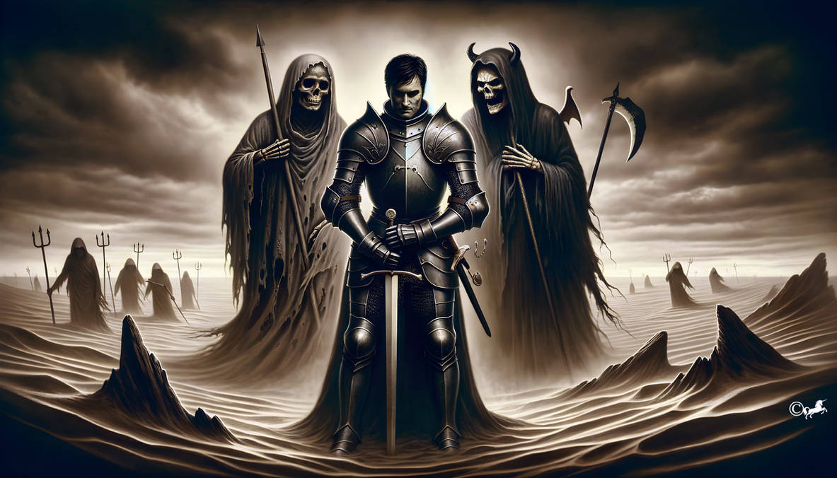 Knight Vs Devil Knight, Death and the Devil 1 by unicorngraphics on DeviantArt