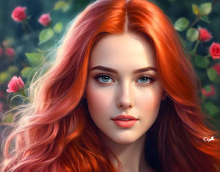 Beautiful red-haired girl  