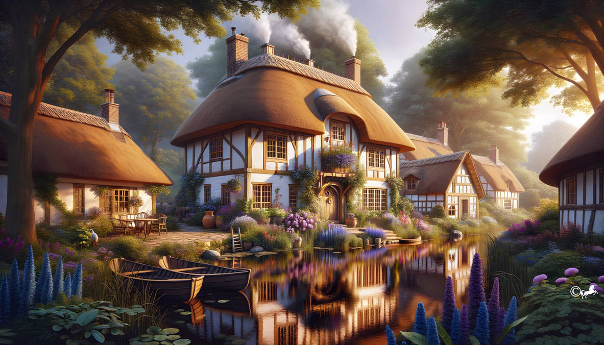 Deviantart Houses Houses by a small river by unicorngraphics on DeviantArt