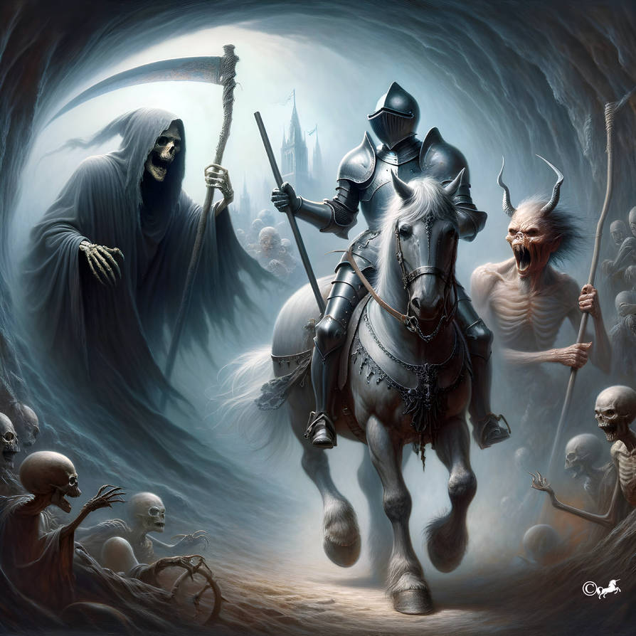 Knight Vs Devil Knight, Death and the Devil by unicorngraphics on DeviantArt