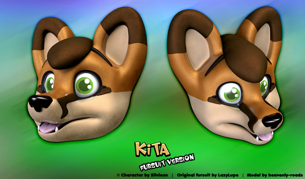 Kita - 3D Head Model (fursuit version) by heavenly-roads