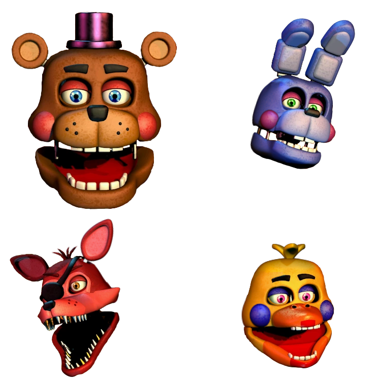 FNaF 1 Animatronic Heads by  on  @DeviantArt