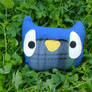 Blue and plaid owl plushie