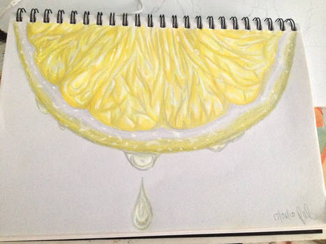 Lemon Drawing Colour Pencil