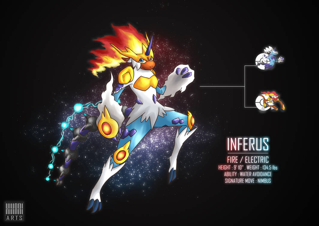 Inferus (Infernape + Thundurus therian) Pokemon fu by HikariNoArtsu on ...