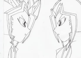 Yami Yugi vs Yami Angel lineart