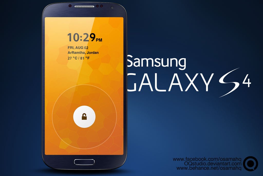 Ss Lock Screen Samsung Galaxy s4 lock screen.PSD by OQstudio on DeviantArt