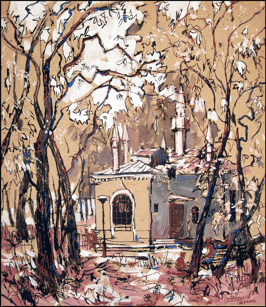 THE 'MOSQUE' IN VORONTSOV PARK (PLEIN-AIR SKETCH)