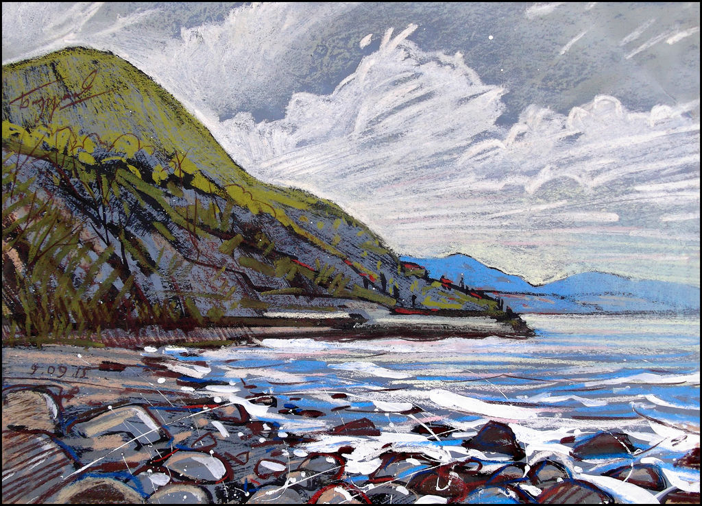 A WILD BEACH IN LAZURNOYE (EN-PLEIN-AIR SKETCH)