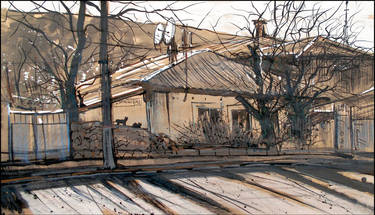 41 VOROVSKY STREET IN SIMFEROPOL (PLEINAIR SKETCH)