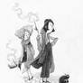 Goldstein sisters and Niffler (Fantastic Beasts)