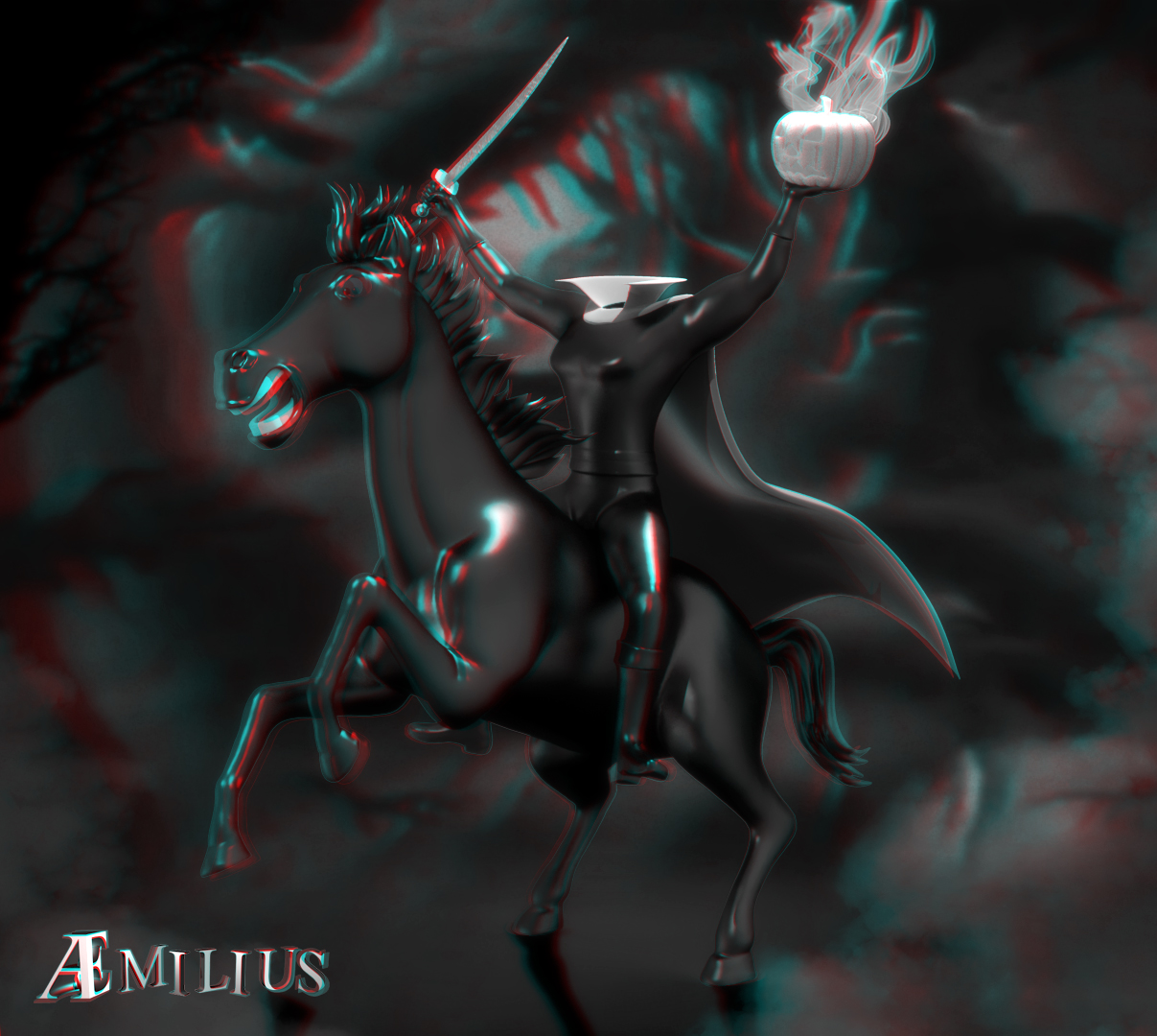 Headless Horseman (anaglyph)