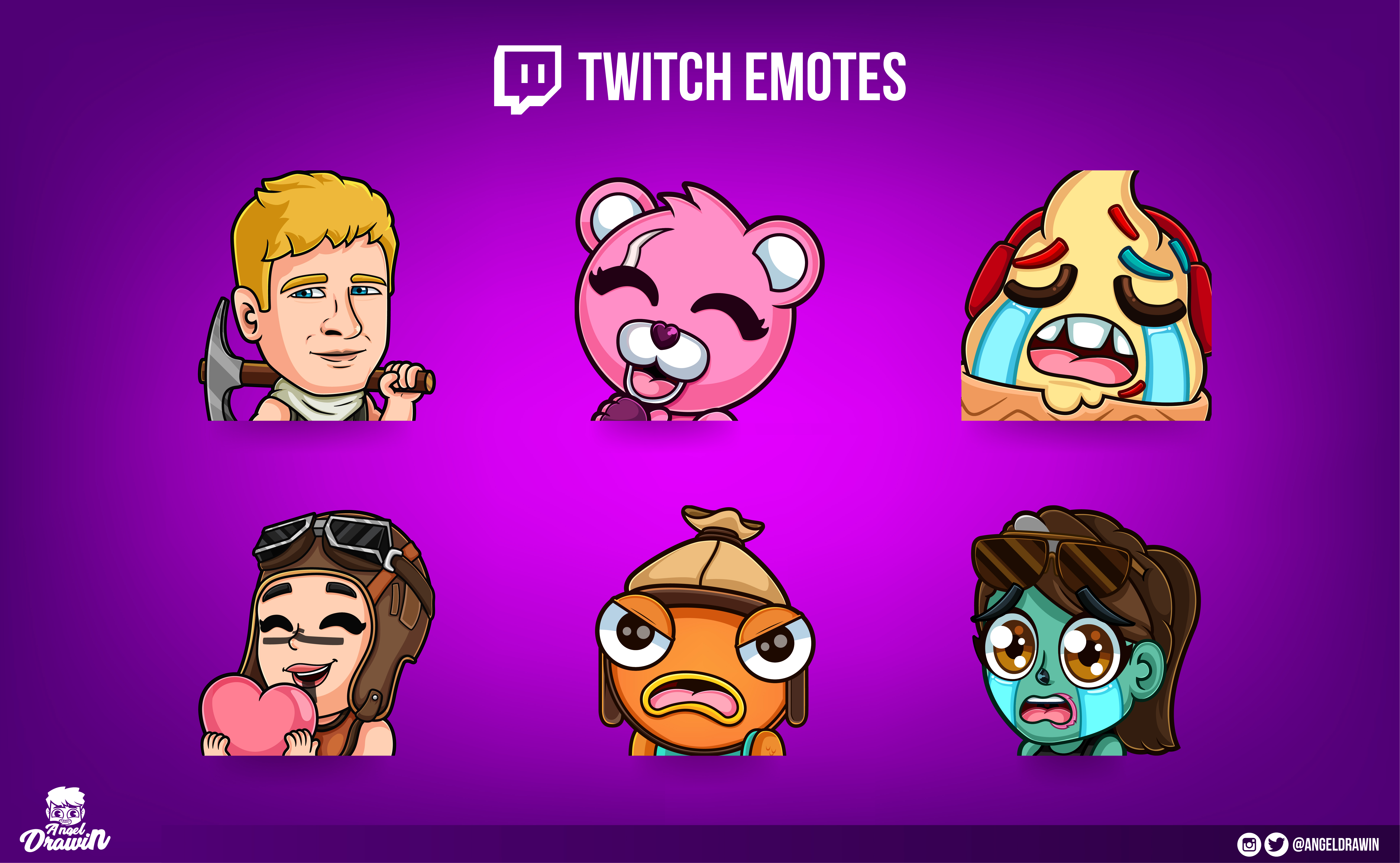 Fortnite Twitch Emotes Design By Angeldrawin On Deviantart