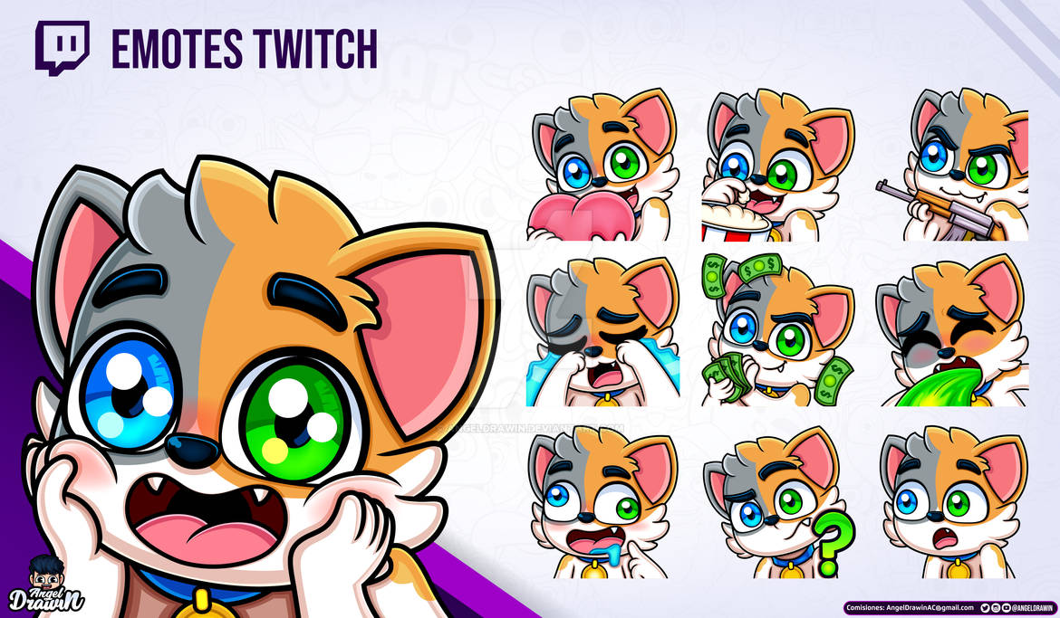 EMOTES TWITCH CAT DESIGN COMISSIONS OPEN by AngelDrawin on DeviantArt