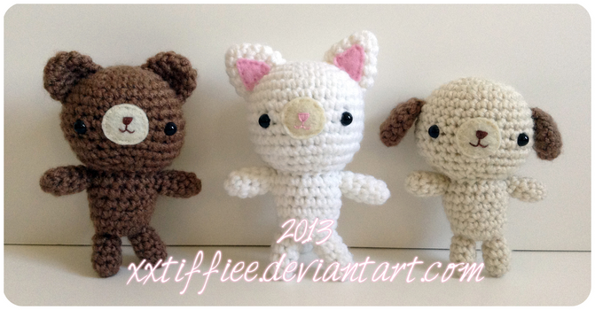 Bear, Cat, and Dog - Free Pattern