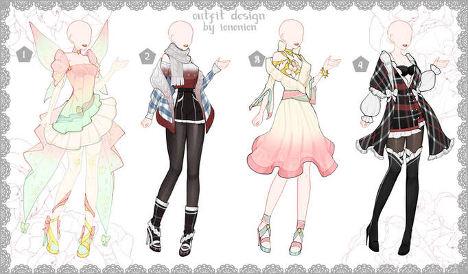 FULL BODY [CLOSED] Auction Outfit Adoptable SET 3