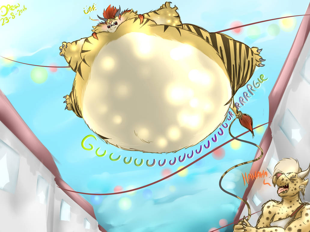 Chara Inflate Charr Blimp Parade (commission/inflation) by Drewcake-DA on DeviantArt