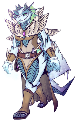 Ice warlock dragonborn (DND)