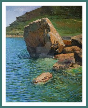 Luce del mattino sulle rocce...60x75cm