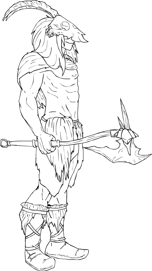 Skryimstuck Grand Highblood lineart