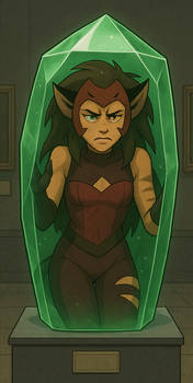 Catra Trapped and Displayed at a Museum