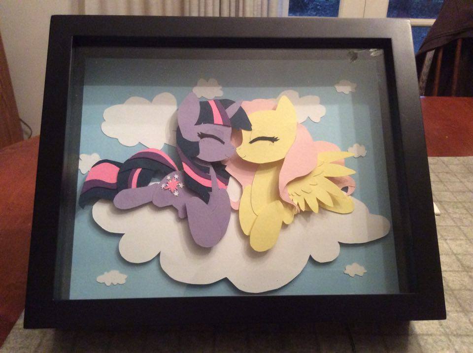 Twilight Sparkle and Fluttershy Shadowbox