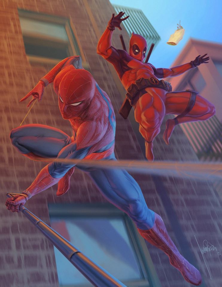 Funny Deadpool and Ninja Spider-Man by tataselo on DeviantArt