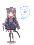 Speech Bubble Cat Animated Pixel Doll by Nyanfood