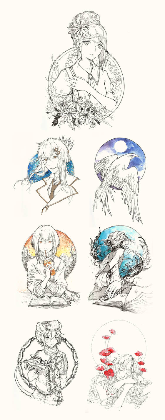 {PR} - Inktober 1-7 by Nyanfood