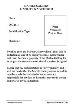 Marble Gallery Liability Waiver Form