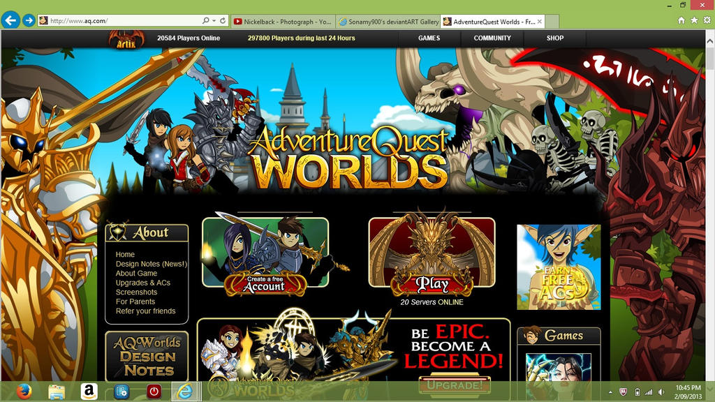 AQWorlds new title page by Sonamy900 on DeviantArt