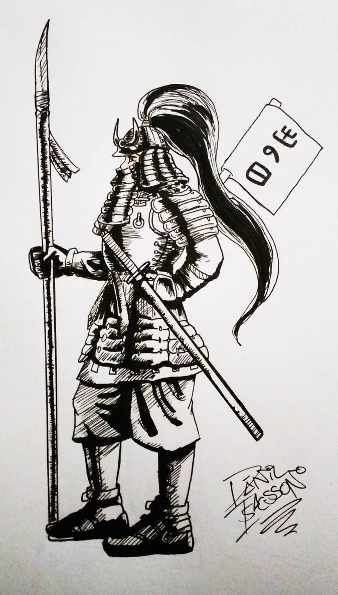 Samurai Ink Drawing by PanchoVR on DeviantArt
