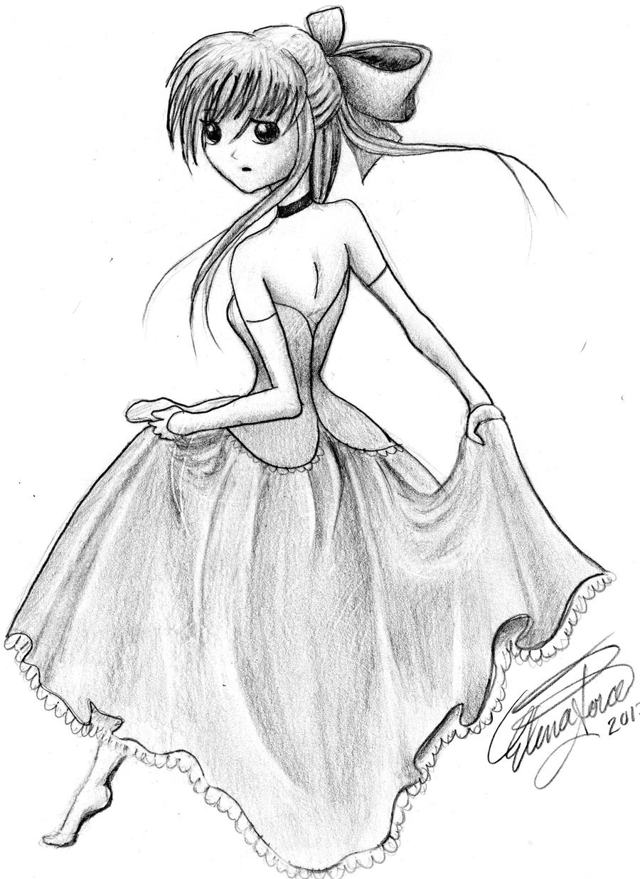 Набросок Золушки аниме