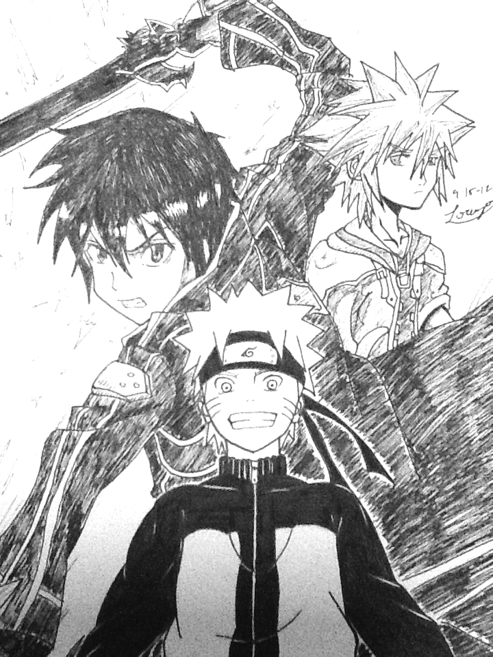 FAN ART: Naruto X  Kirito X Sora!!!