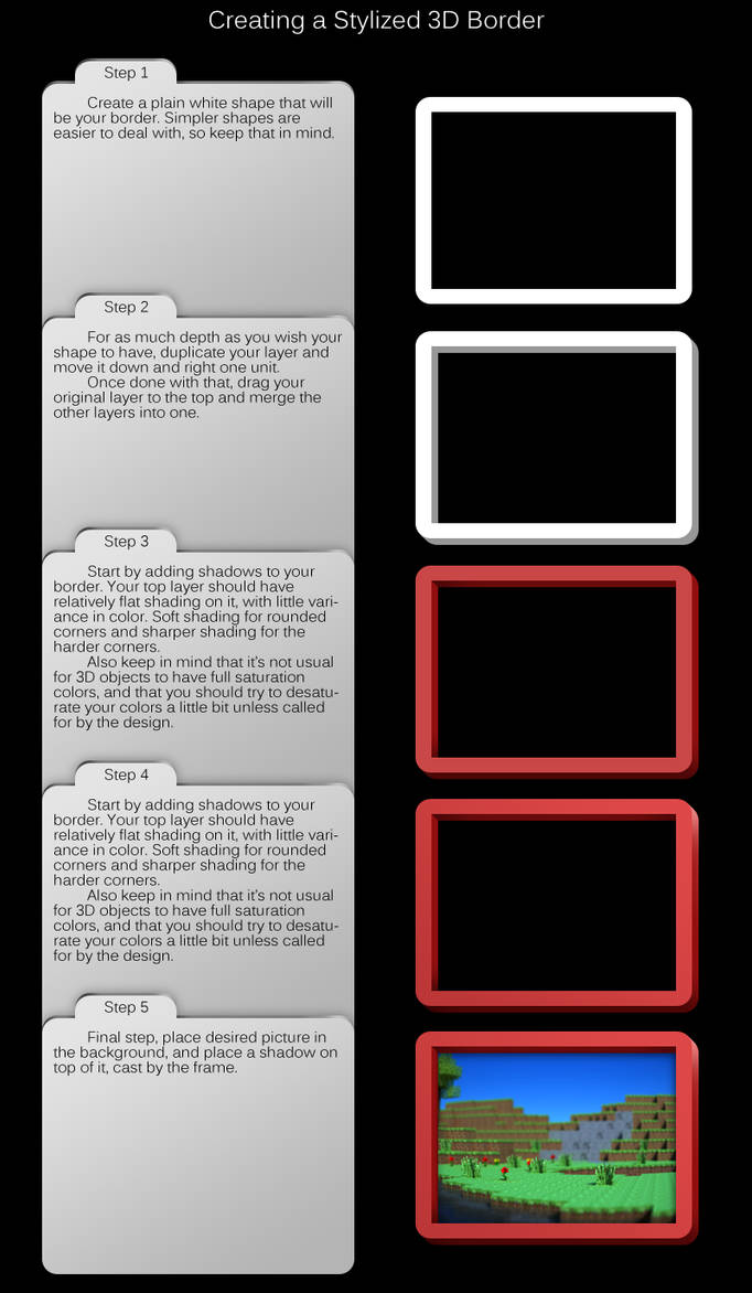 3d Border Example Tutorial - Creating a Stylized 3D Border by PerpetualStudios on DeviantArt