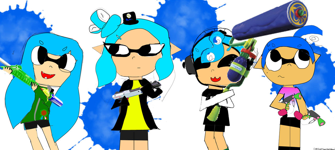 Blue Inky Rider Splatoon Inky (my Splatoon oc) and his team by Octoconi on DeviantArt